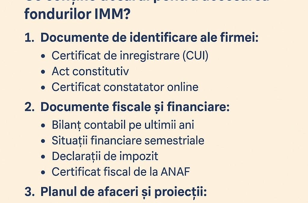 Leasing Auto 3 Dosarul complet pentru accesarea fondurilor IMM 💼